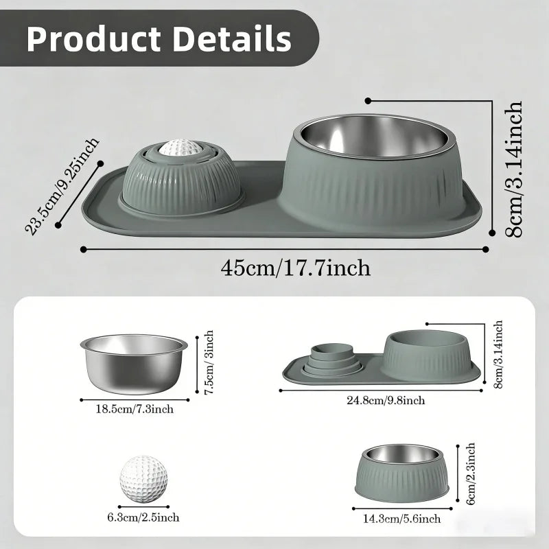 Dog Slow Feeder & Lick Bowl Set